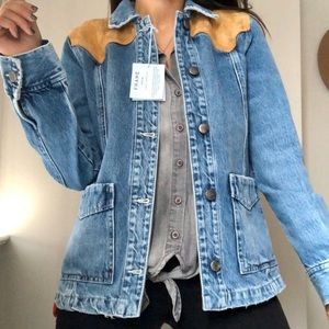 FRAME DENIM | hunter creek suede mix jacket